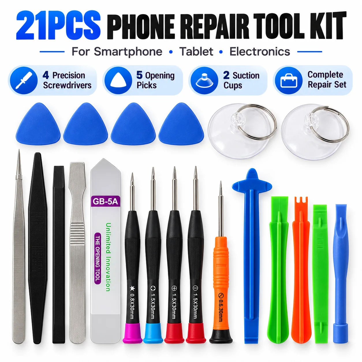 21 in 1 Mobile Phone Repair Tools Kit Spudger Pry Opening Tool Screwdriver Set for iPhone X 8 7 6S 6 Plus 11 Pro XS 12 13