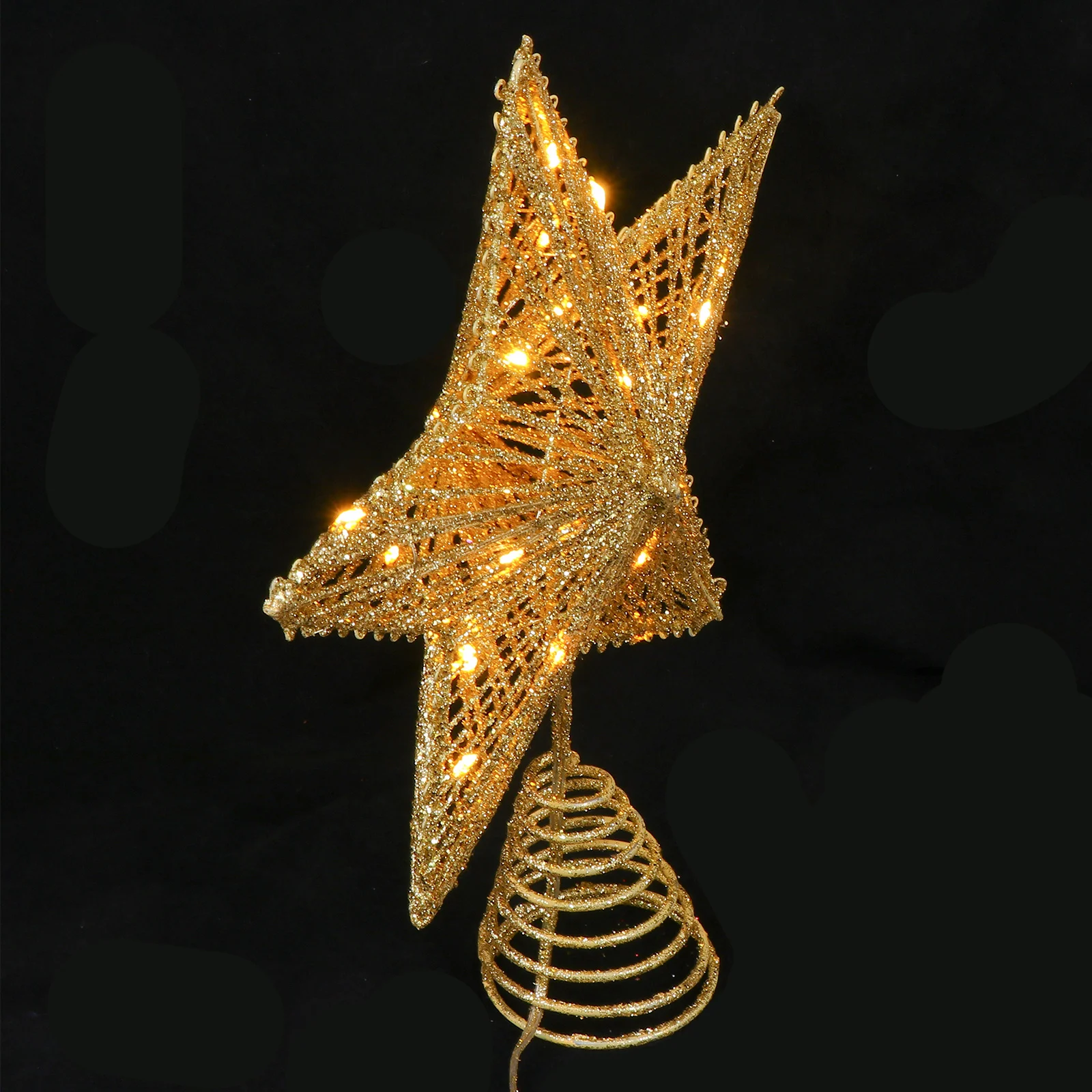 

1Pcs Christmas Tree Topper Star-Shaped Light Iron Xmas Decor Home Party Supply Xmas Gift Star-Shaped Light