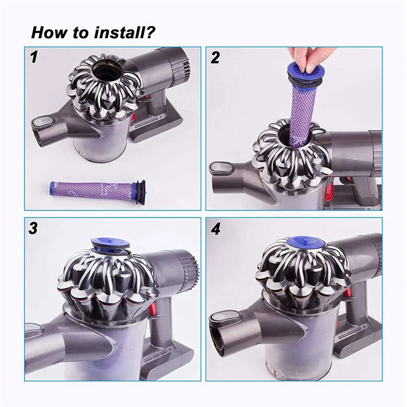 Сменный фильтр для пылесоса ABZA-2X для Dyson V7 V8, постмоторный фильтр и предварительные фильтры HEPA, набор сменных фильтров