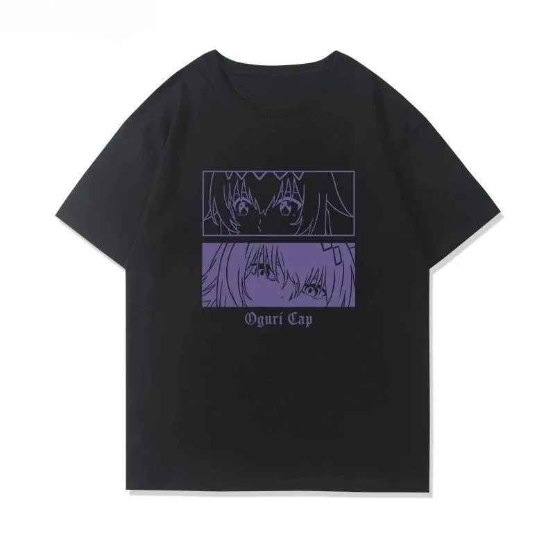 Anime Uma Musume Pretty Derby Oguri Cap Grafik T-Shirt Damen Herren Casual Kurzarm Sommer Baumwoll-T-Shirts Streetwear Harajuku Top – Detail 4