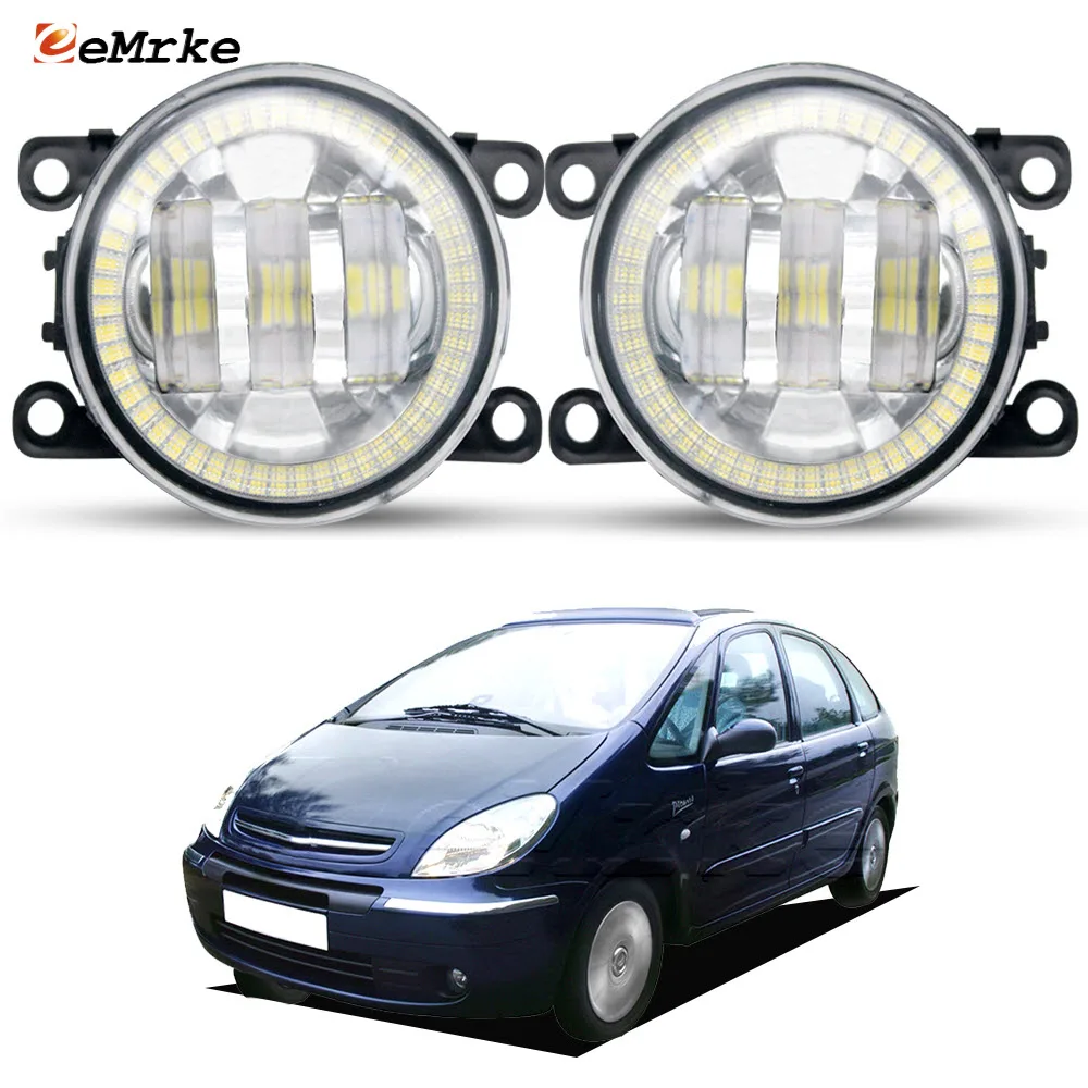 Led Car Fog Lights Assembly Angel Eyes for Citroen Xsara Picasso N68 Facelift 2005 2006 2007 2008-2015 DRL Daytime Running Lamp