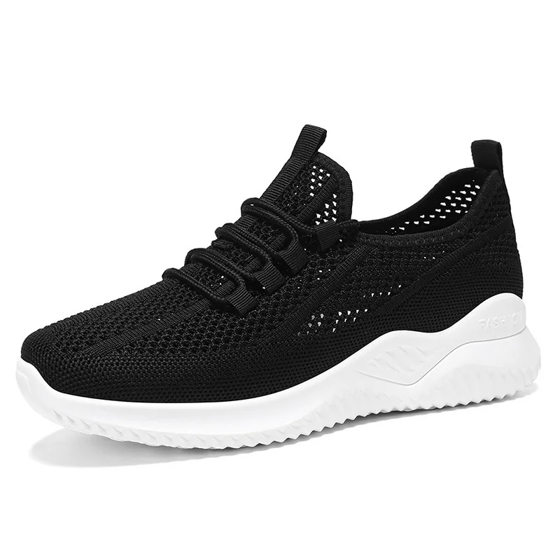 New Women's Breathable And Fashionable Casual ShoesPlus Size Shock-absorbing Soft Soled Sports Shoes Mesh Fabric Lace Up Women's