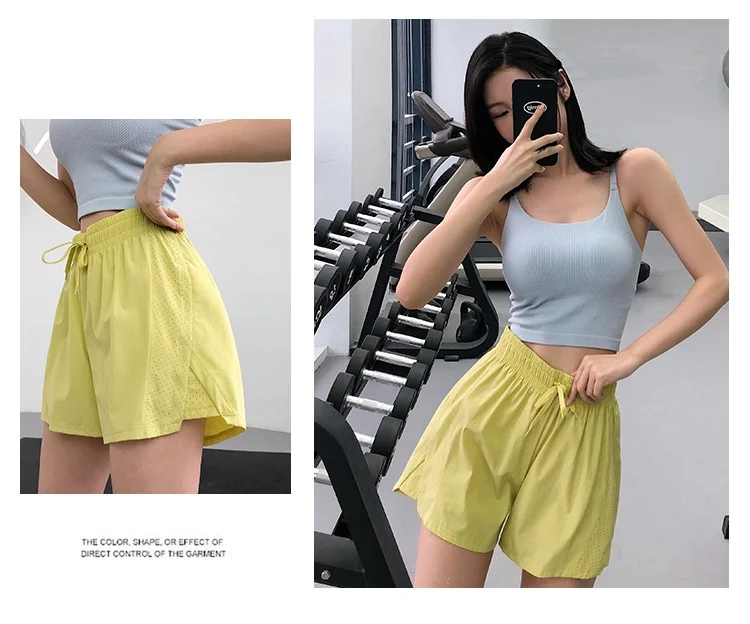 Hochgeschnittene, schnelltrocknende Sportshorts für den Sommer, Sportbekleidung, Fitness- und Yoga-Kleidung, Damen-Lauf- und Radfahrshorts, Workout-Kleidung – Detail 7