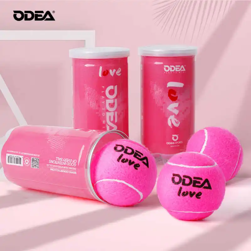 ODEA Professional Pink Tennis Ball Training Tennis Balls for Beginner Girls Wearable High Elastic Training 2 ball/barrel