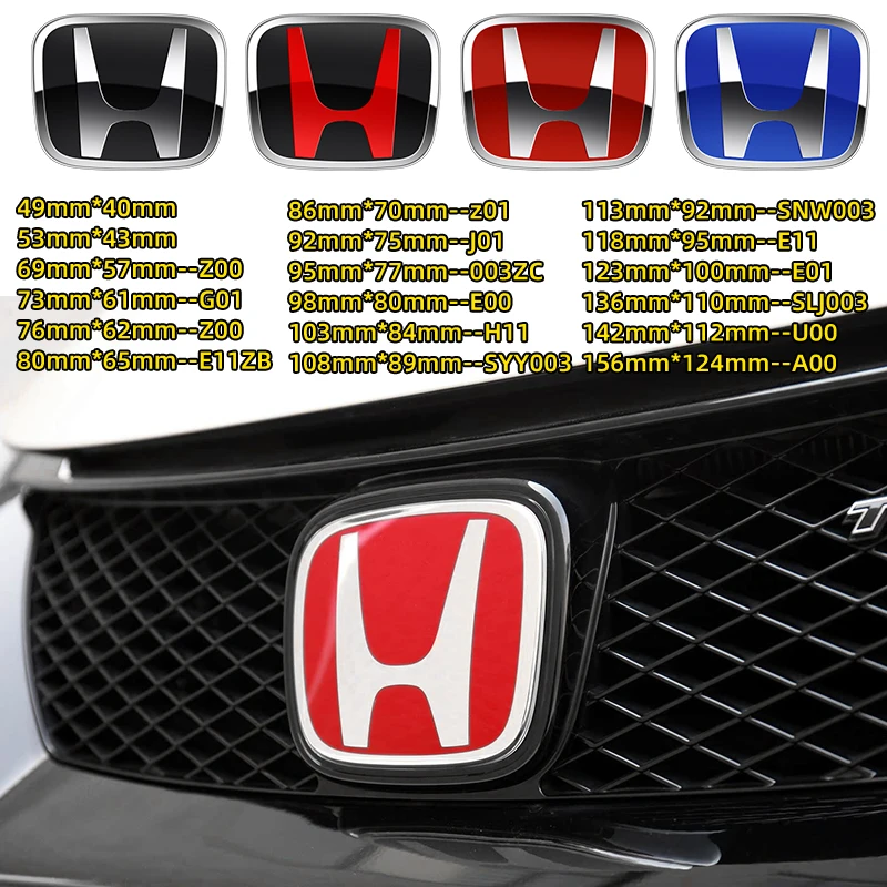 

Car Hood Front Bonnet Grill Rear Trunk Emblem Logo Badge Sticker Decal For Honda Civic Accord CRV Hrv Jazz Auto Accessories