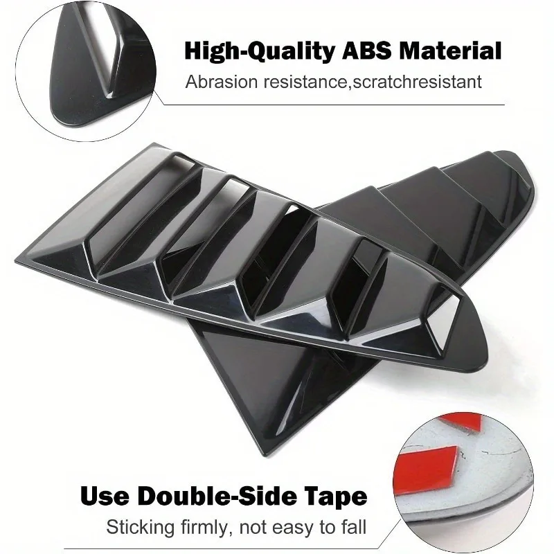 2 PCS Car Side ABS Deflector Vent Window Louver Side Scoop Louver Cover Trim Sticker Fit For Ford Mustang 2015 2016 2017 2018