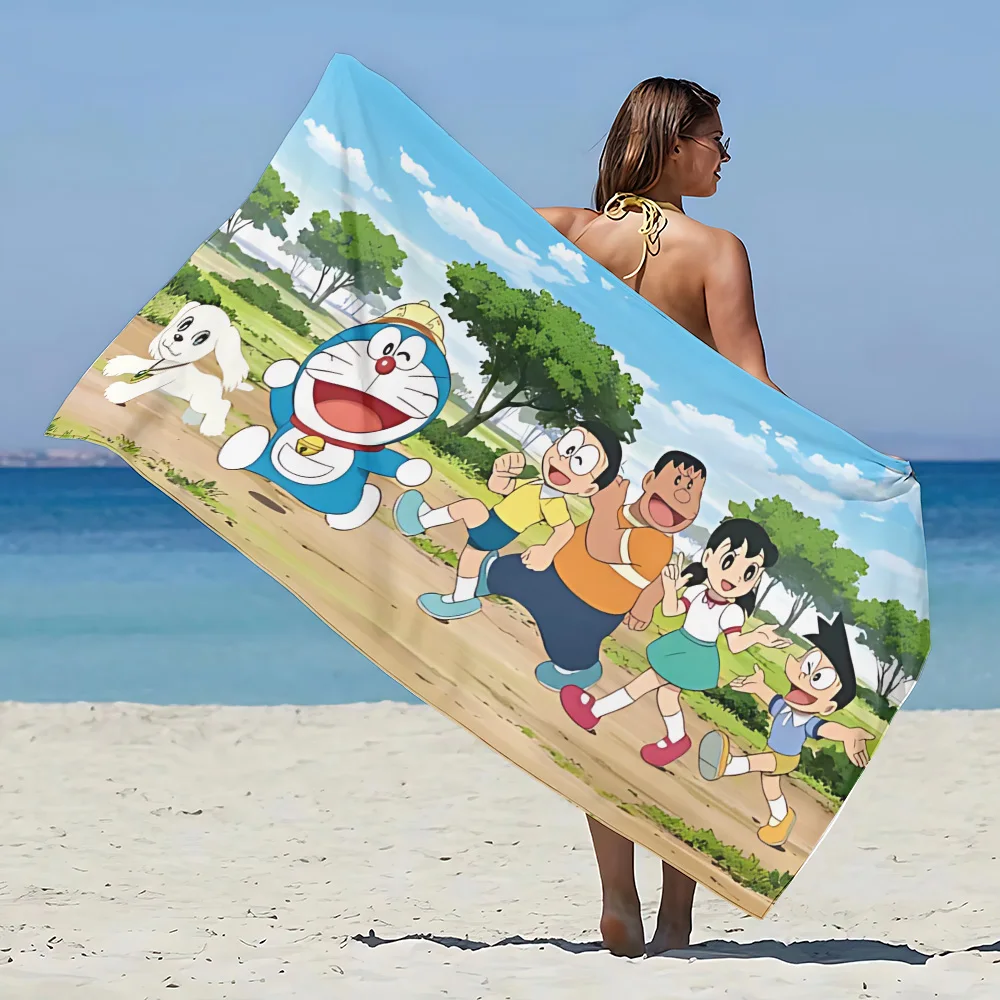 D-doraemon telo mare microfibra senza sabbia asciugatura rapida asciugamani da piscina antisabbia morbidi regalo per le donne viaggi palestra doccia campeggio