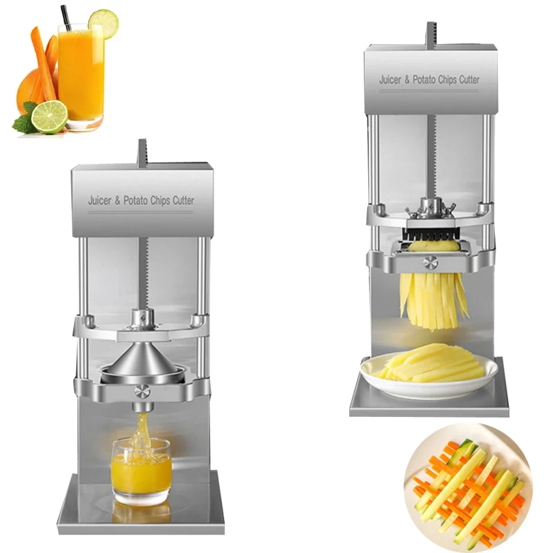 Electric Potato Chips Making Machine Potato Chips Slicer French Fries Cutter Machine Juicer Dual-purpose