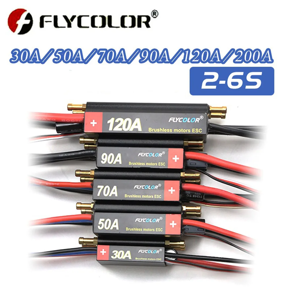 

FlyColor 30A 50A 70A 90A 120A 2-6S Lipo водяное охлаждение ESC с BEC лодка ESC бесщеточный контроллер скорости ESC
