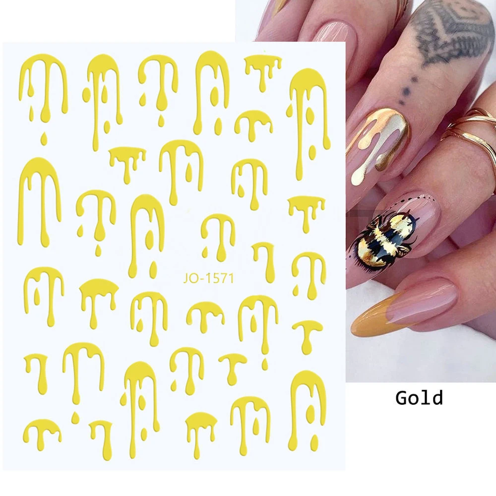 1/2 pezzi adesivi per unghie di Halloween facilità d'uso interessanti adesivi creativi per Nail Art Design per unghie con goccia di sangue di alta qualità