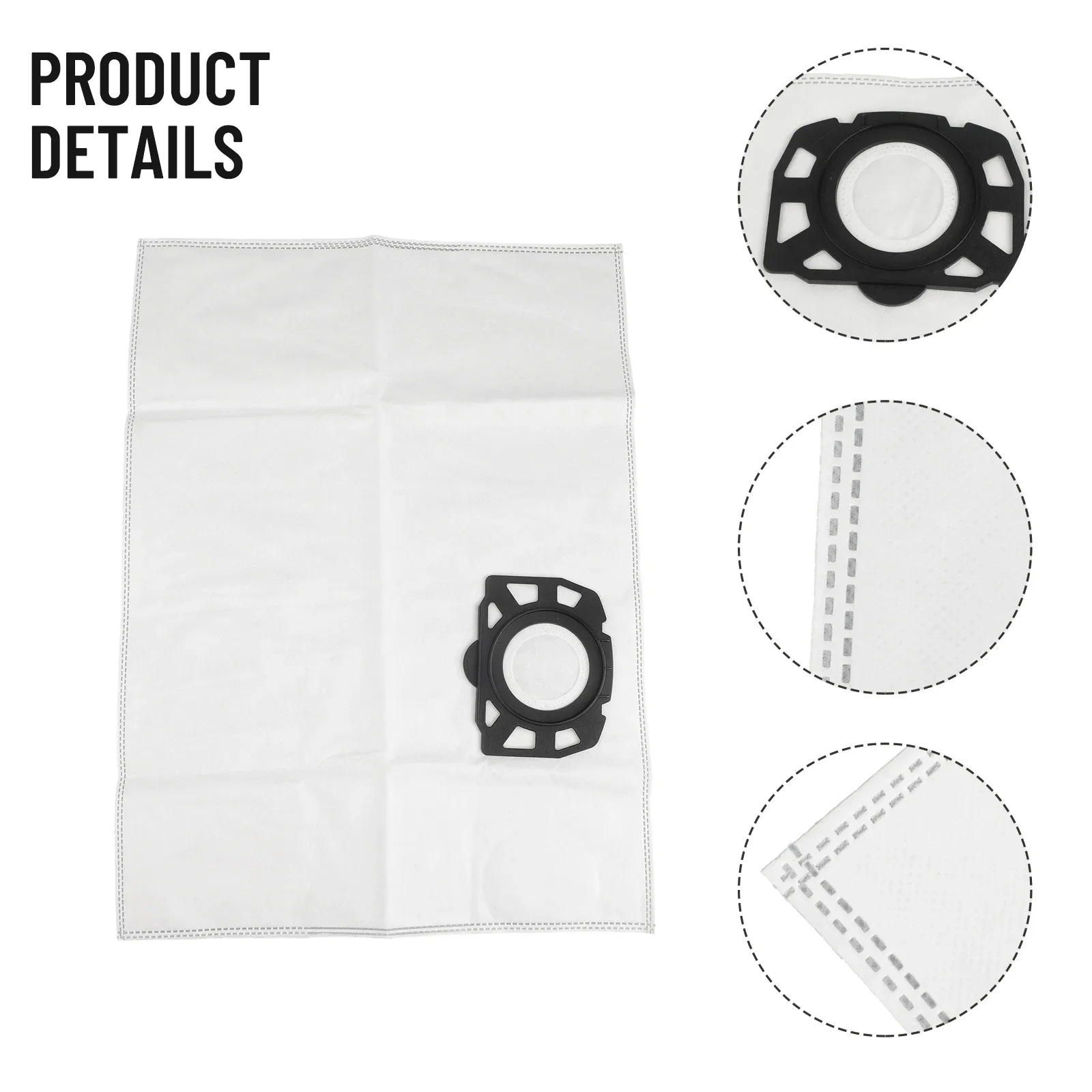 5pcs Dust Bags For Karcher 2.863-314.0 KFI 357 KA 40 WD2 Plus WD3 SE4002 Robot Vacuum Cleaner Accessories