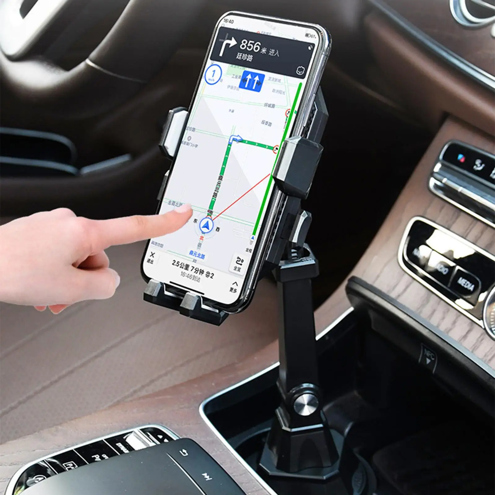 حامل هاتف لكأس السيارة، مهد هاتف قابل للتعديل لسيارات الدفع الرباعي سهل التركيب ومستقر