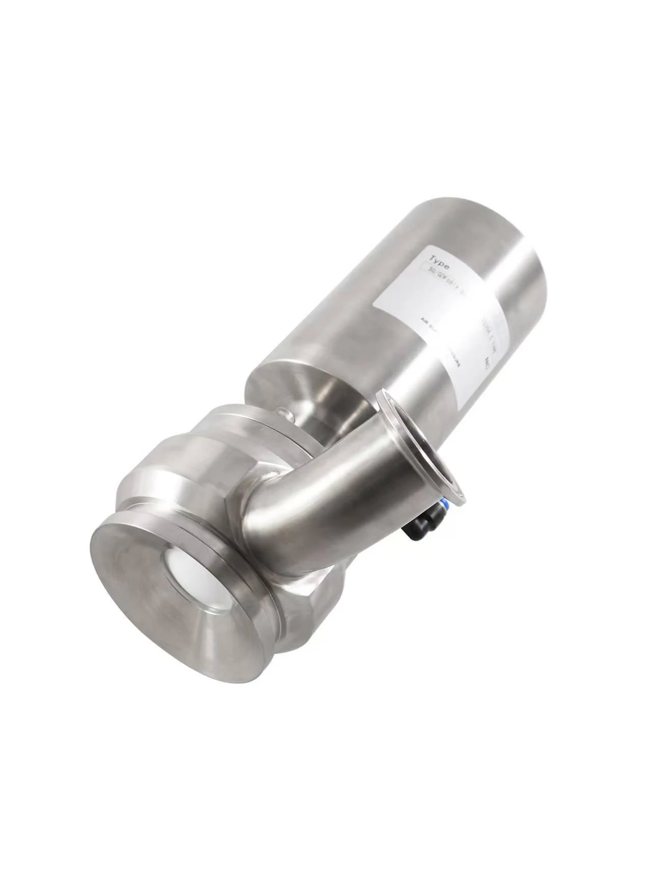 316L stainless steel sterile pneumatic tank bottom valve, bottom discharge type, PTFE seal Sanitary