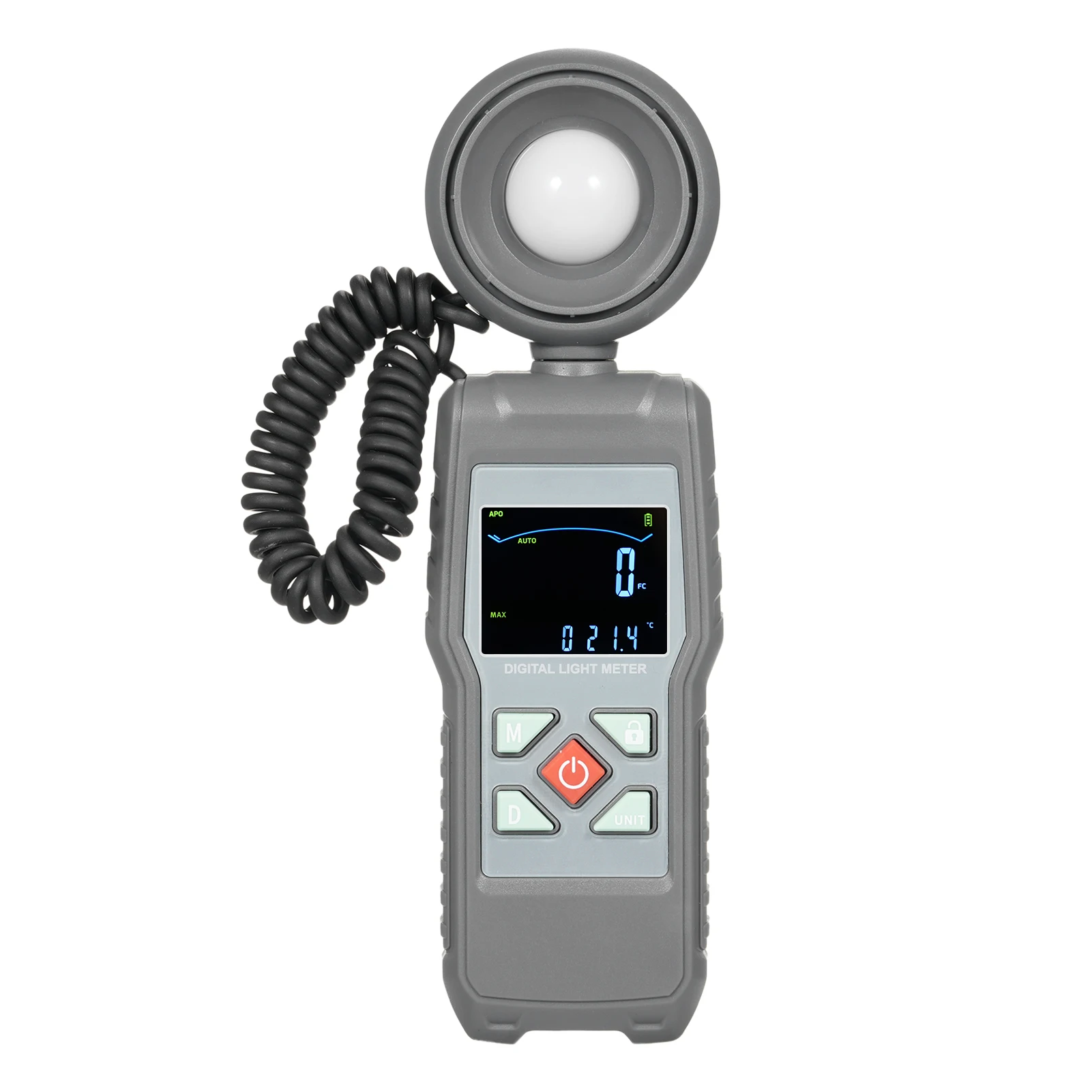 Light Meter Digital Illuminance Meter Ambient Temperature Measure Range up to 200,000 Lux Luxmeter Digit Color LCD Screen