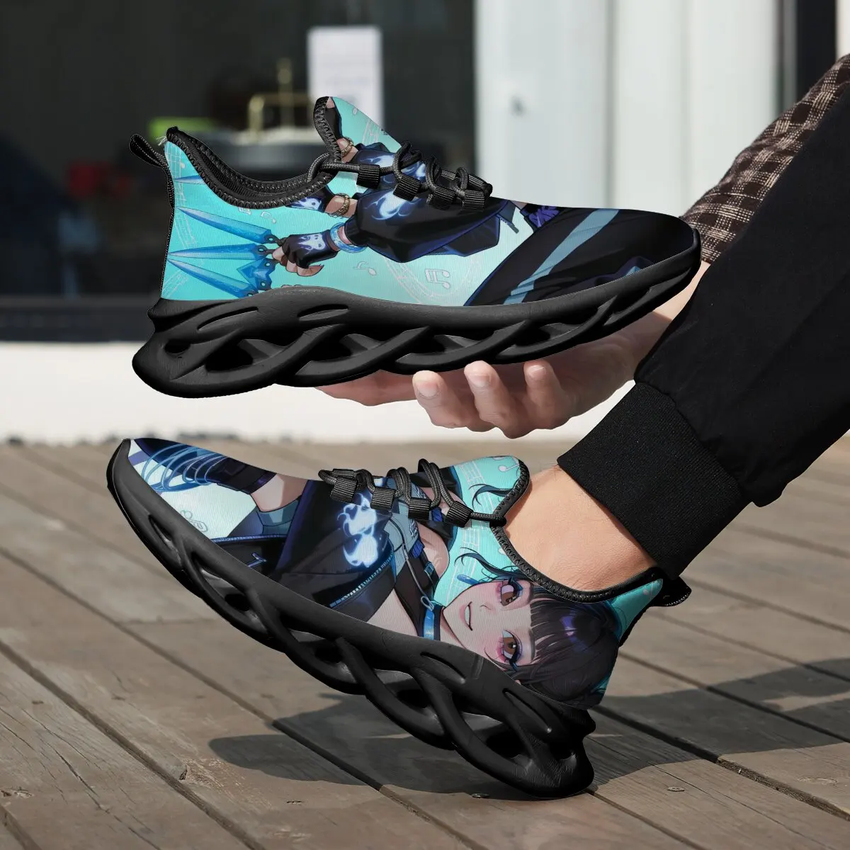 Espadrilles décontractées femmes mignon Anime fille imprimé léger sport baskets hommes chaussures respirant sans lacet chaussures de course en plein air