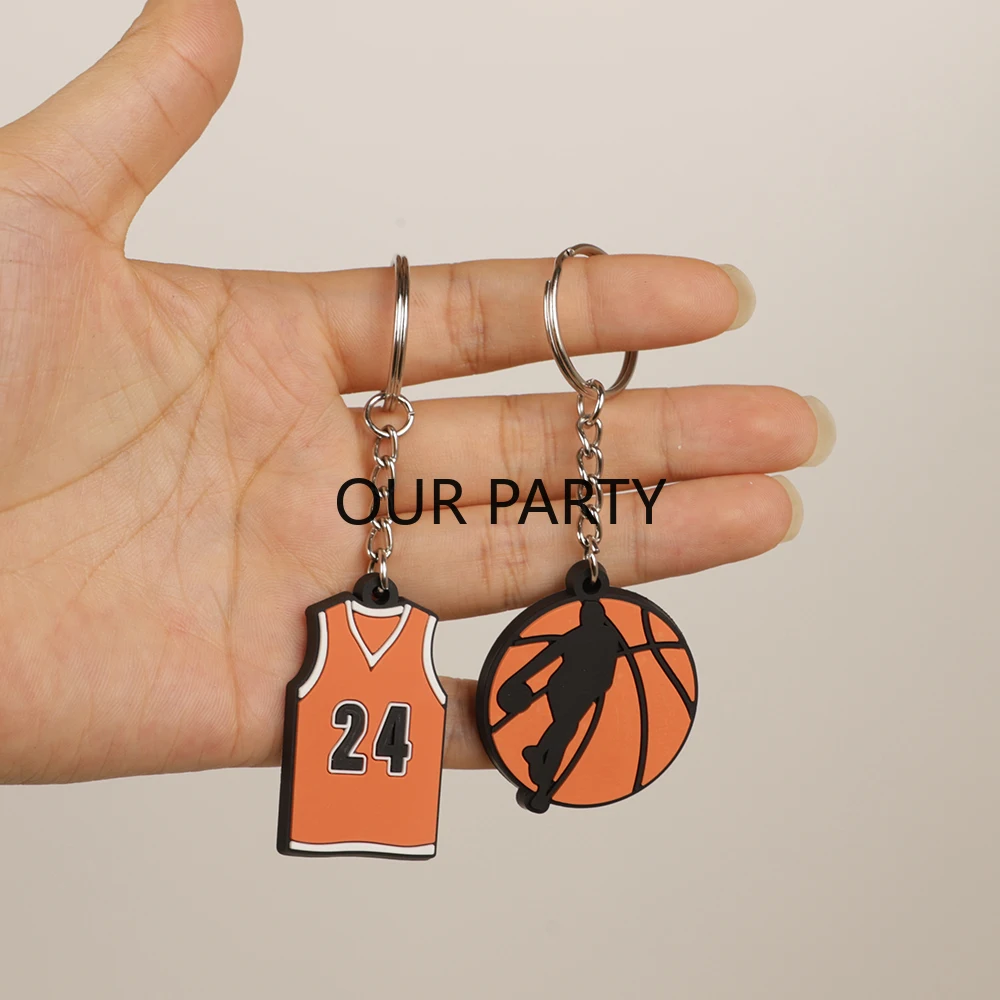 9 Stück PVC-Schlüsselanhänger mit Basketball-Thema, Mannschaftssport-Rucksack-Anhänger für Kinder, Jungen, Geburtstagsparty, Gastgeschenke, Goodie-Bag, Pinata-Füller – Detail 5