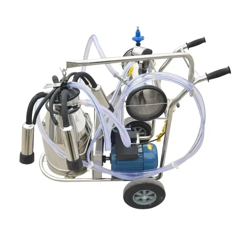 

Hot SalesHigh Quality And High Efficiency Gasoline Motor Integrated Vacuum Double Barrel Dairy Cow Goat Milking Machine