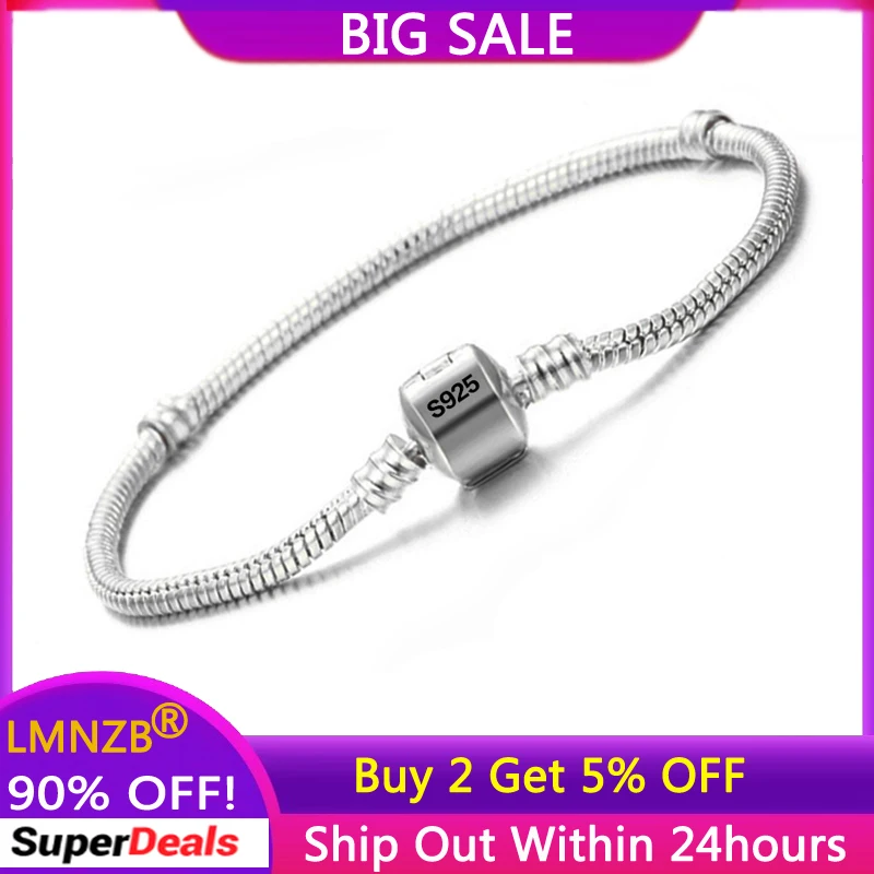 LMNZB Women Charm Bracelets Bangles Genuine Tibetan Silver Chain Bracelet Classic Jewelry Accessories SL005