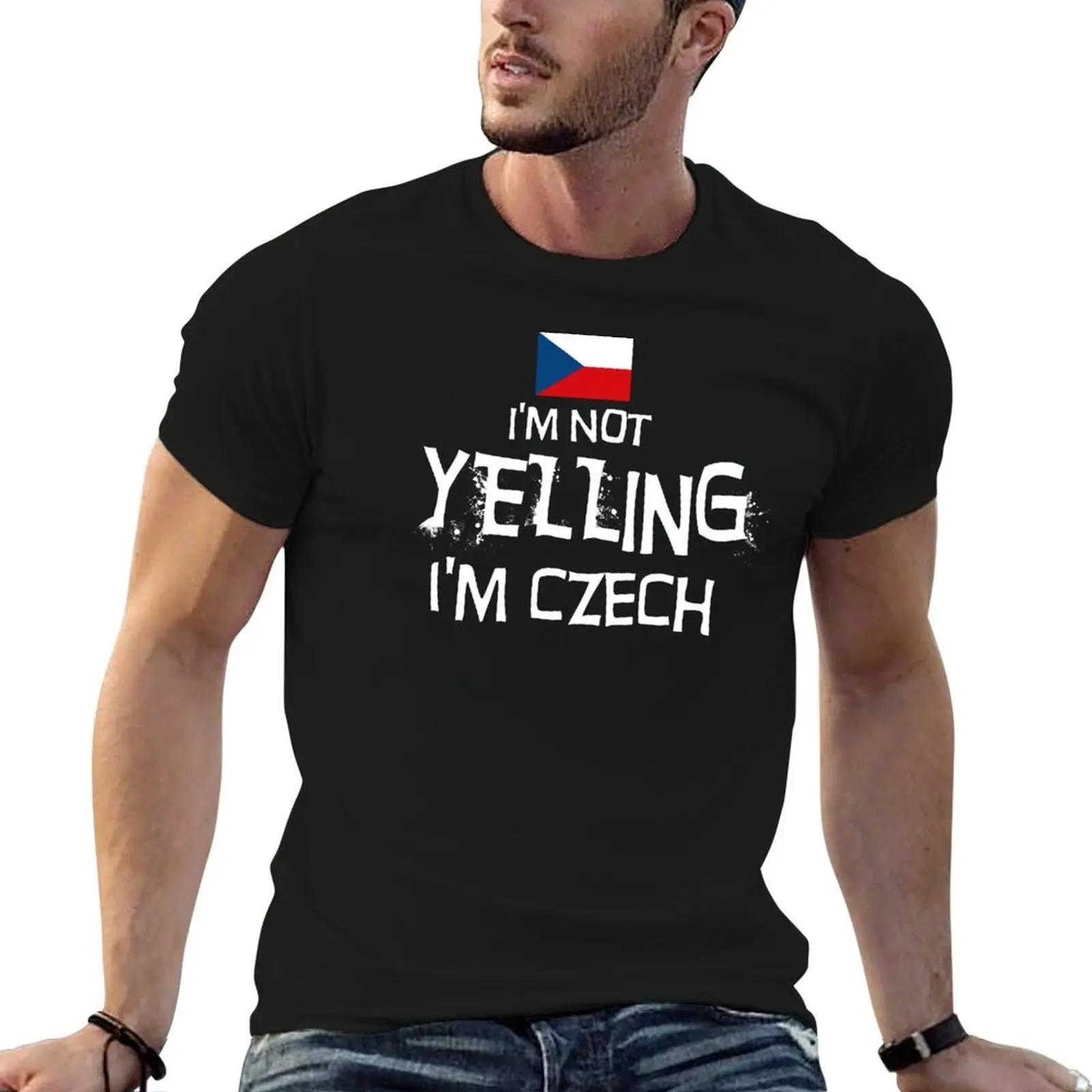 I'm not yelling, I'm Czech - Gifts, souvenirs and memorabilia of the Czech Republic T-Shirt sweat football t shirt mens t shirt
