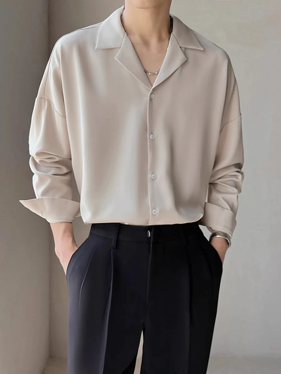 

Cuba Collar Long Sve Ice Silk irt Men's Spring 2025 New Light Maturi Faion High-End Sun Protection Loose Fit irt