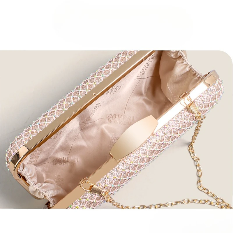 Handheld dinner bag ladies pu leather banquet shiny trendy party evening bag ball