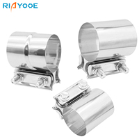 2 2.25 2.5 3.0inch Exhaust Muffler Clamp 51 57 63 76mm Stainless Steel Butt Joint Exhaust Band Clamp Sleeve Catalytic Converters