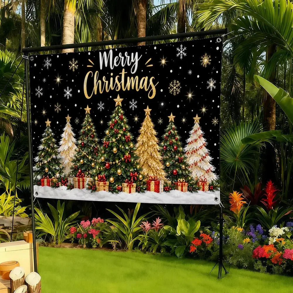 Merry Christmas Christmas Tree Gift box Flags decor flag banner,wall hanging flag,indoor outdoor wall decor,yard garden