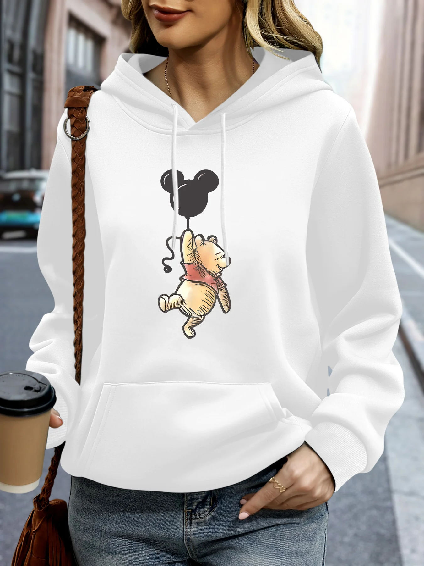 Disney Winnie The Pooh Pattern Women Hoodie Autumn Winter Casual Unisex Pullover Sweatshirt Clothing Hoody Streetwear Oversized