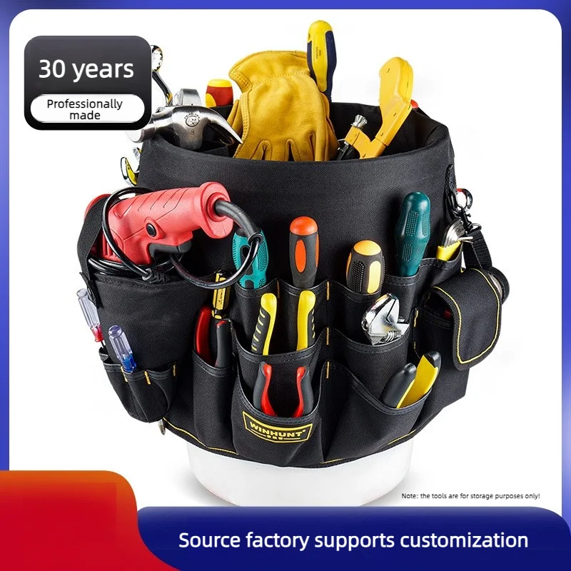 WINHUNT Multifunction Tool Bucket Bag Hardware Repair Tool Organizer Portable Heavy Duty Storage Tool Bag Kit for Electrician Us