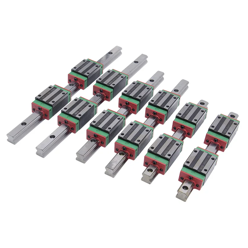 2 st HGR20 HGH20 Vierkante Lineaire Geleiderail + 4 st Glijblok Rijtuigen HGH20CA/flens HGW20CC CNC Router Graveren Lineaire Slider