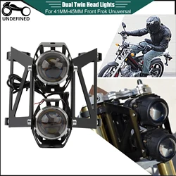 41mm-45mm Fork Mount Twin Headlight Running Fog Light Black Bracket Universal for Motor Dirt Bike Scooter Projector Spotlights