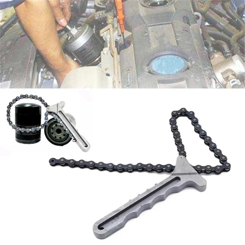 

1pc Car Engine Filter Chain Wrench Disassembly Repair Tools Adjustable Spanner Remover Tool Parts Auto Universal Accessories
