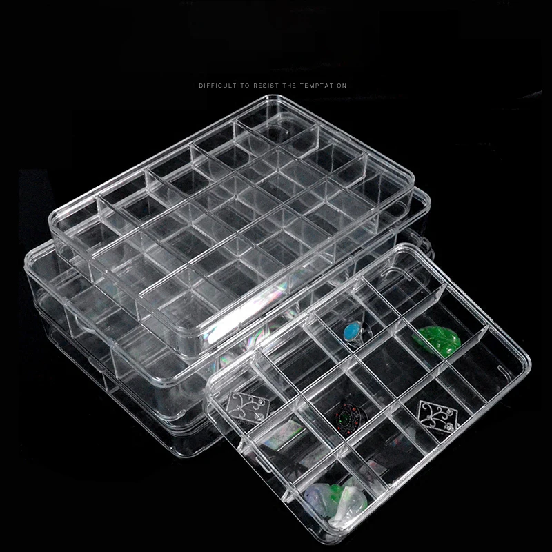 Bead Organizer Plastic Organizer Box with Fixed Dividers-Jewelry,Accessories,Clear Box for Jewerly Beads,Sewing,Drawing