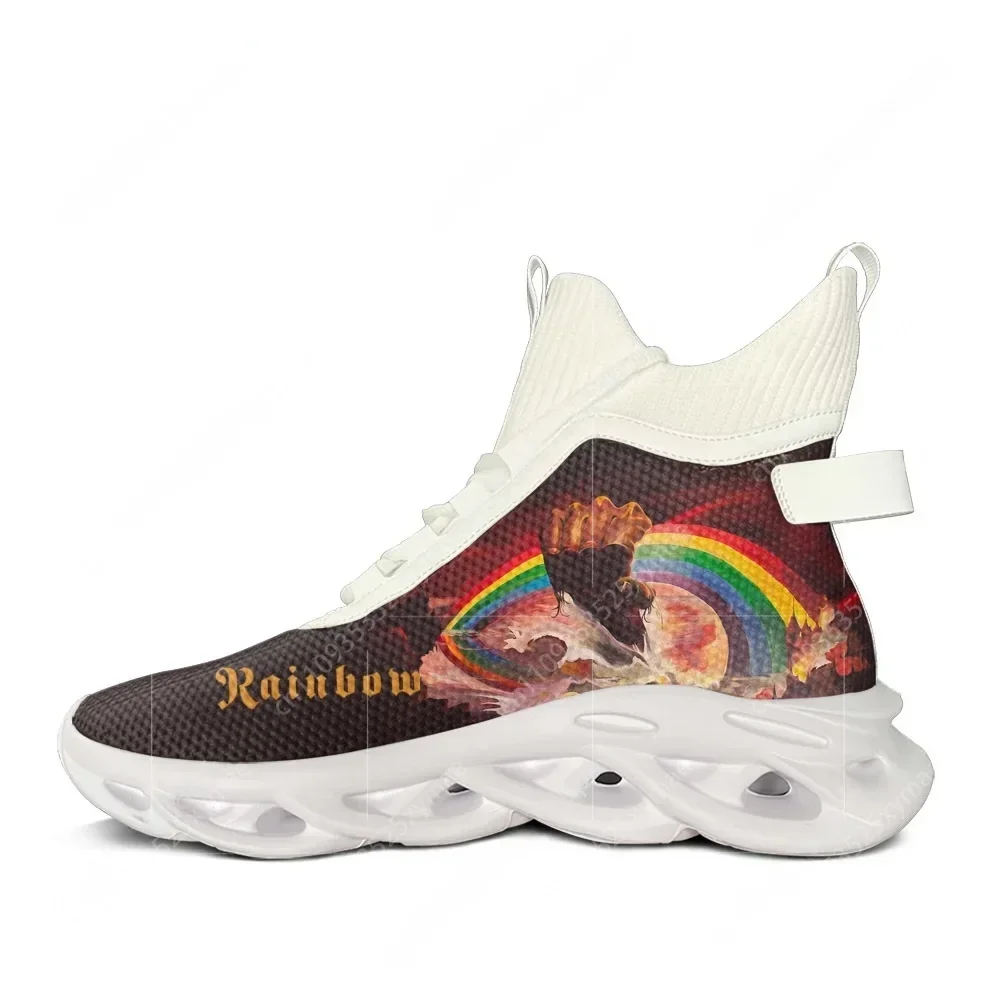 

Кроссовки Rainbow Rising Heavy Metal Band High Top Flats для мужчин и женщин, походные кроссовки, обувь для путешествий и альпинизма, кроссовки для бега