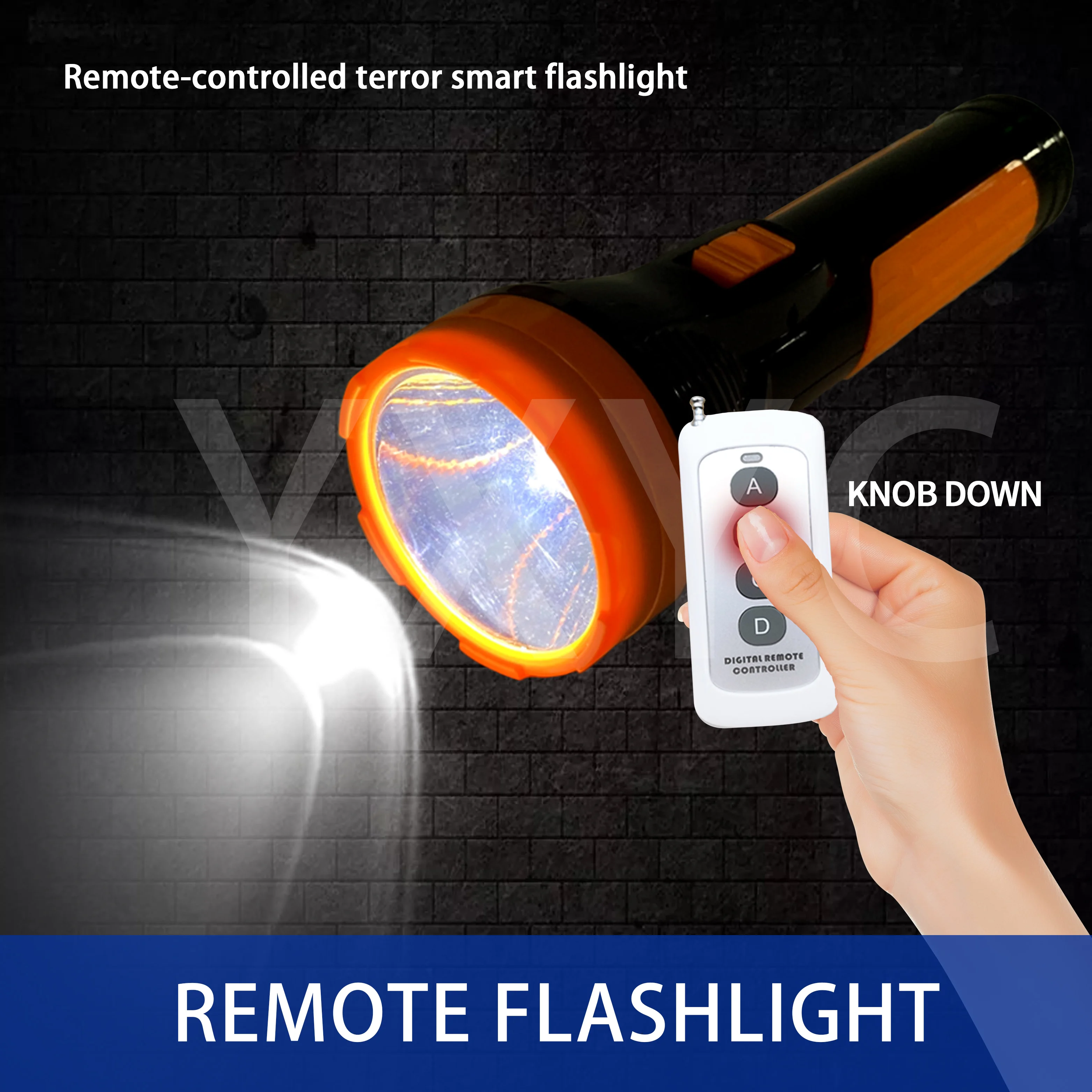 Escape roomProp remote control terror smart flashlight flash suddenly lights up or lights out induction sensing distance 50m