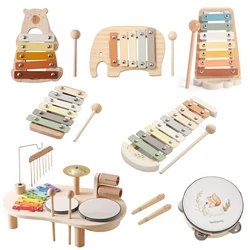 Baby Educational Toys Wooden Music instruments Montessori Children's Musical Toys Xylophone Newborn Birthday Gifts Music Table T