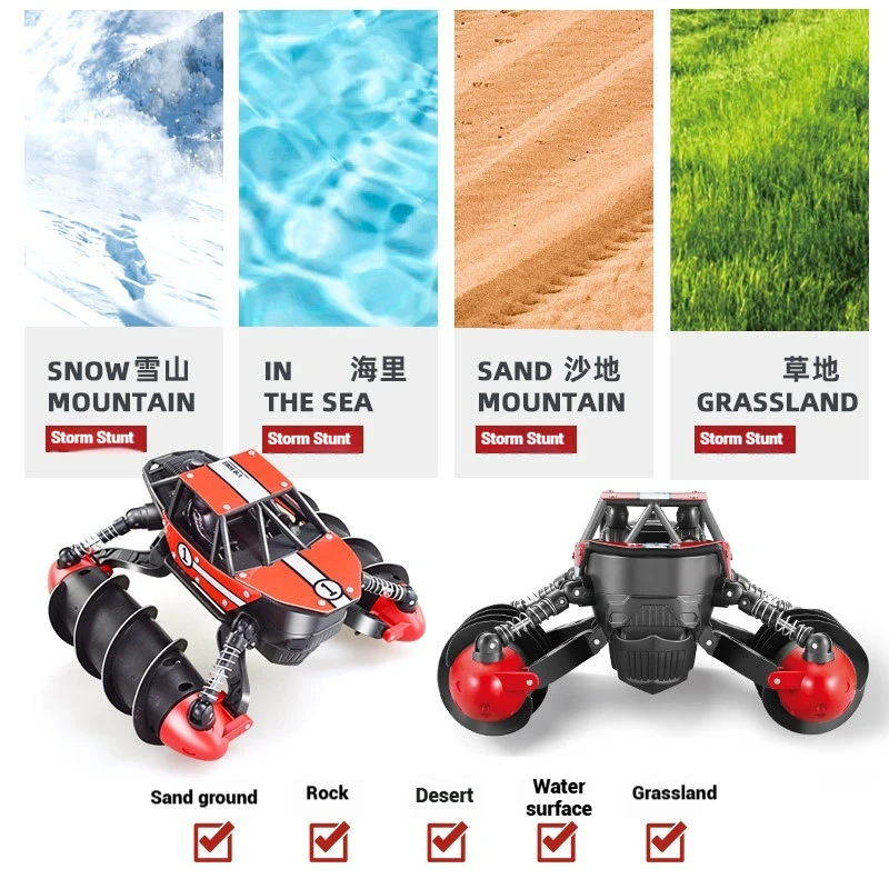 2025 New Remote-Controlled Amphibious Stunt Remote Control Vehicle Off-Road All Terrain Waterproof Rc Model Children'S Toy Gift
