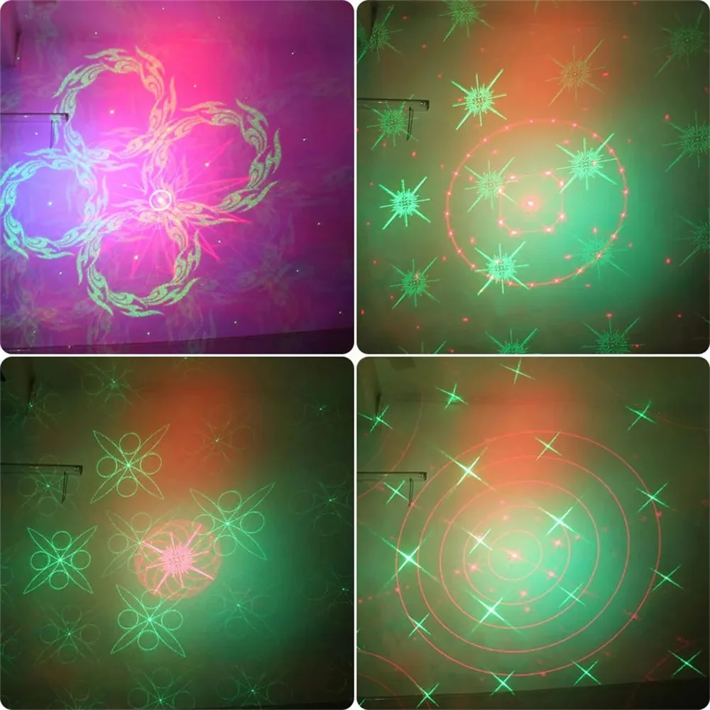 USB recarregável RGB cor 60 padrões projetor luz som ativado decoração de festa discoteca interna para férias