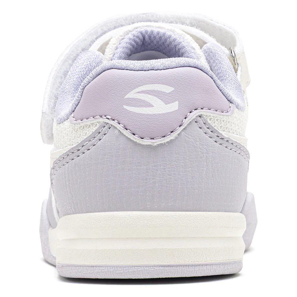 HOBIBEAR Kleinkinder-Sneaker mit breiter Passform, Klettverschluss, minimalistischer Sneaker aus Kunstleder und Mesh-Patchwork – Detail 3