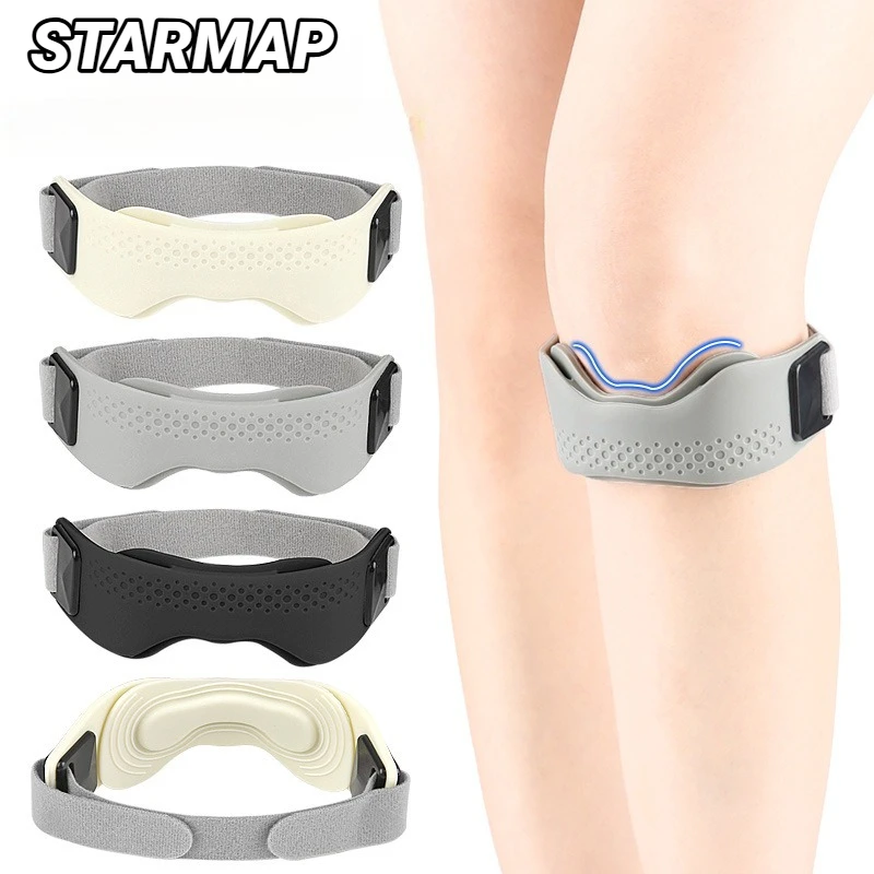 2Pcs Soft Pressurize Knee Patella Support Cushion Pressure Adjustable Strap Sport Wrap For Sports Silicone Patellar Tendon