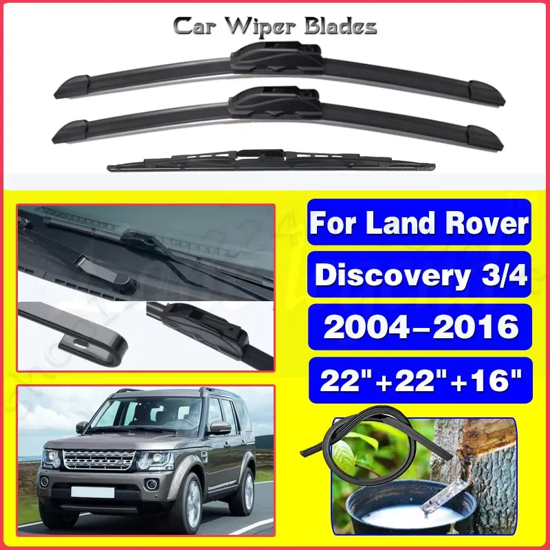 

For LAND ROVER Discovery 3 4 / LR3 LR4 2004-2016 Car Front Rear Wiper Blades Windscreen Wipers Auto Windshield 22"+22"+16" 2015