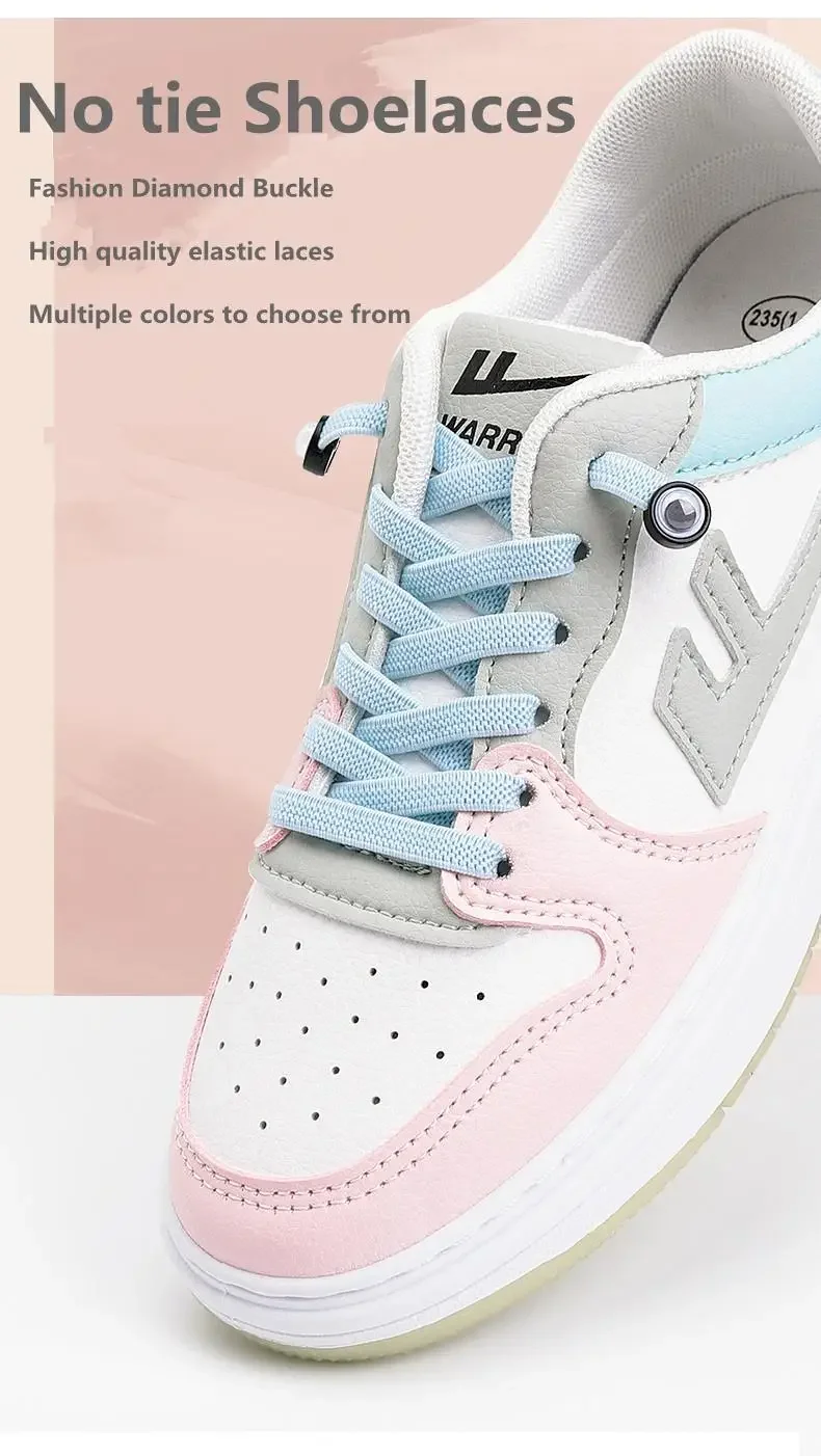 Schuhbänder ohne Schnürsenkel, niedliche Schuhbänder mit Augenverschluss, elastische Schnürsenkel, Sneaker, Kinder, Erwachsene, flache Schuhbänder, Gummibänder für Schuhe, Neu – Detail 1