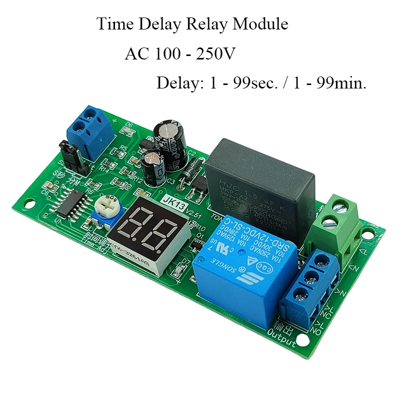 AC110V 220V 240V Time Delay Relay Module Triggle Delay Control, Adjustatle 99S 99M Delay Timer Close Switch, Relay Switch Module