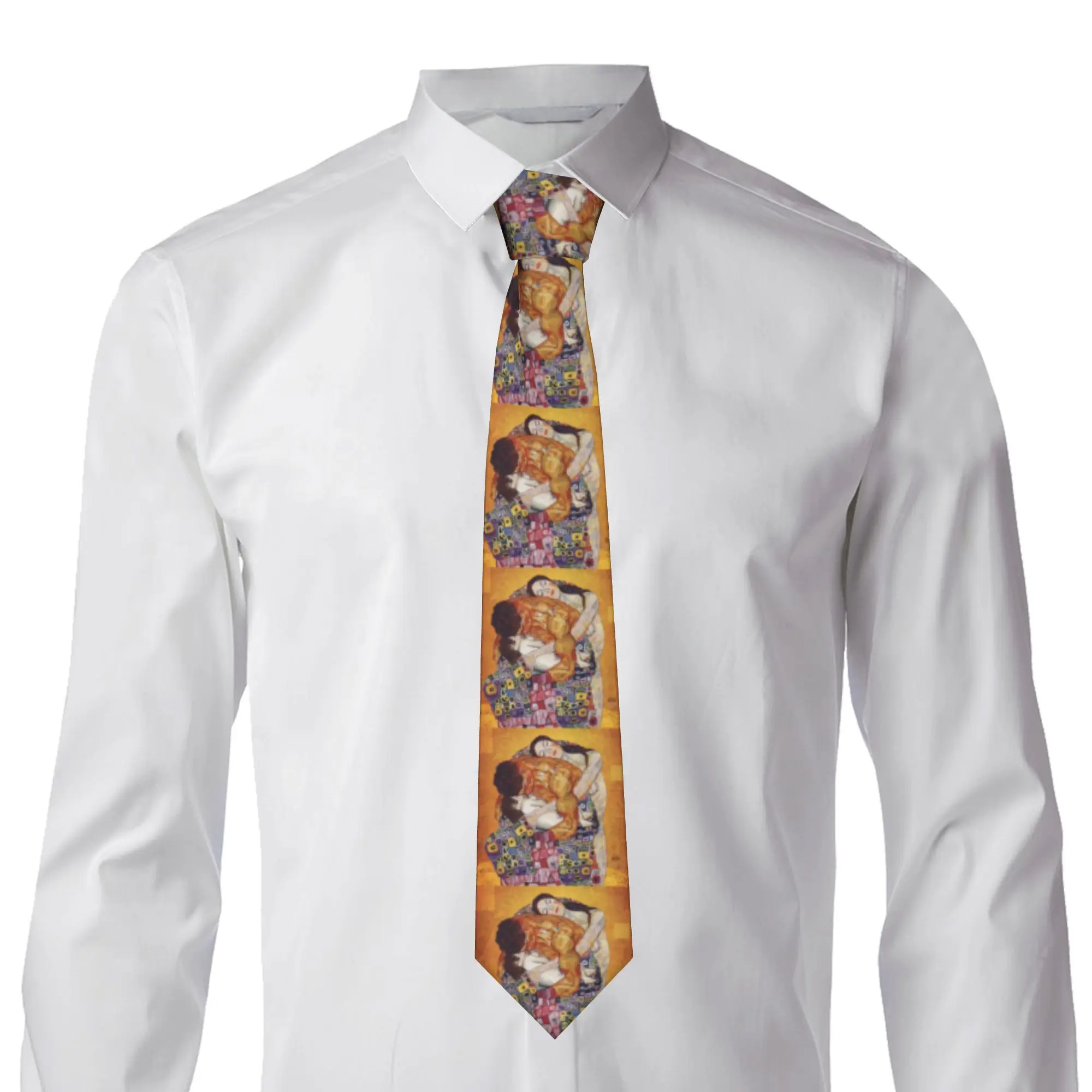 Formal The Family by Gustav Klimt Neck Tie for Business Men Colorful Gold Painting Art Necktie