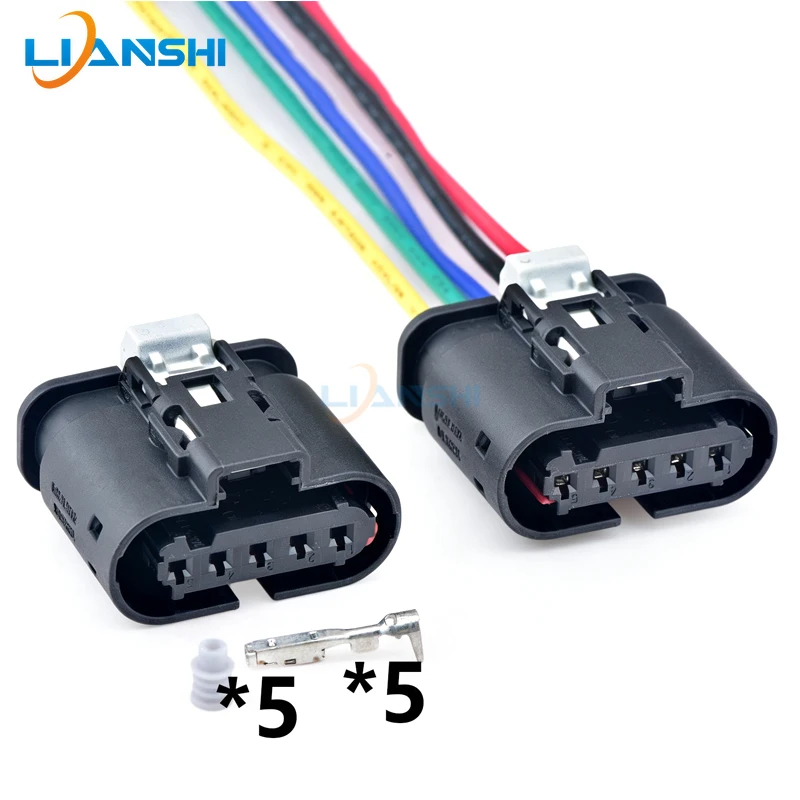 5Pin 09408631 Kostal MLK 1.2 Sealed Female Connector Kit w/Term For Buick Chevy Solenoid Air Flow Meter Harness Plug Set