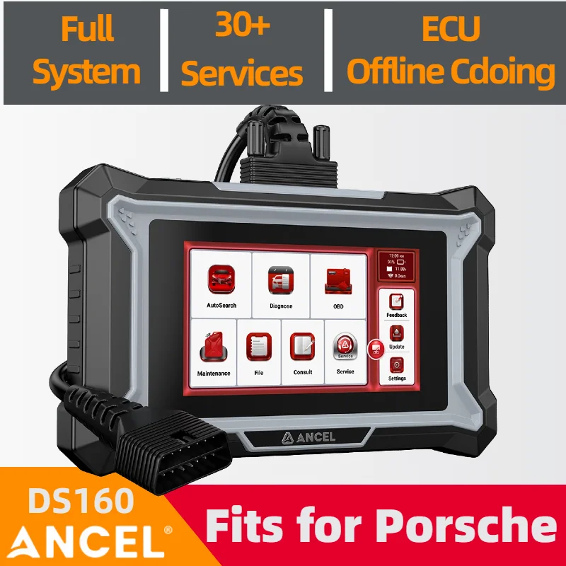 For Porsche Full System Bidirectional OBD2 Scanner ANCEL DS160 Diagnostic Tool with 30+ Reset DPF Oil TPMS Lifetime Free Update