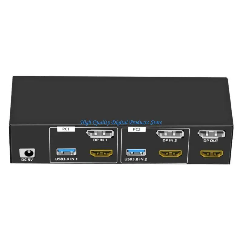 U2je USB3.0 KVM Switcher 2 Monitors 2 Computers 8k@60Hz monitoren kvm met 4 USB3.0