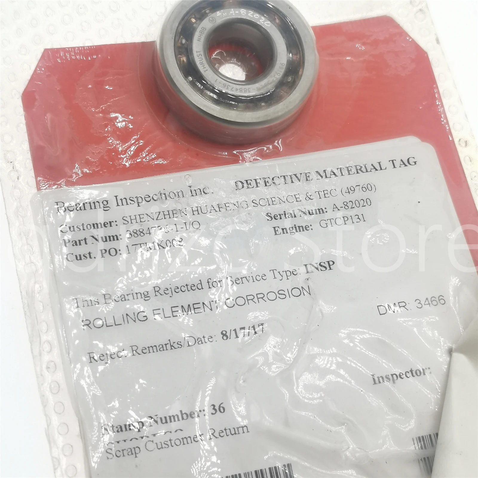 Precision Aviation Purpose Bearing 99193-SOCN-3884736-1-A-82020