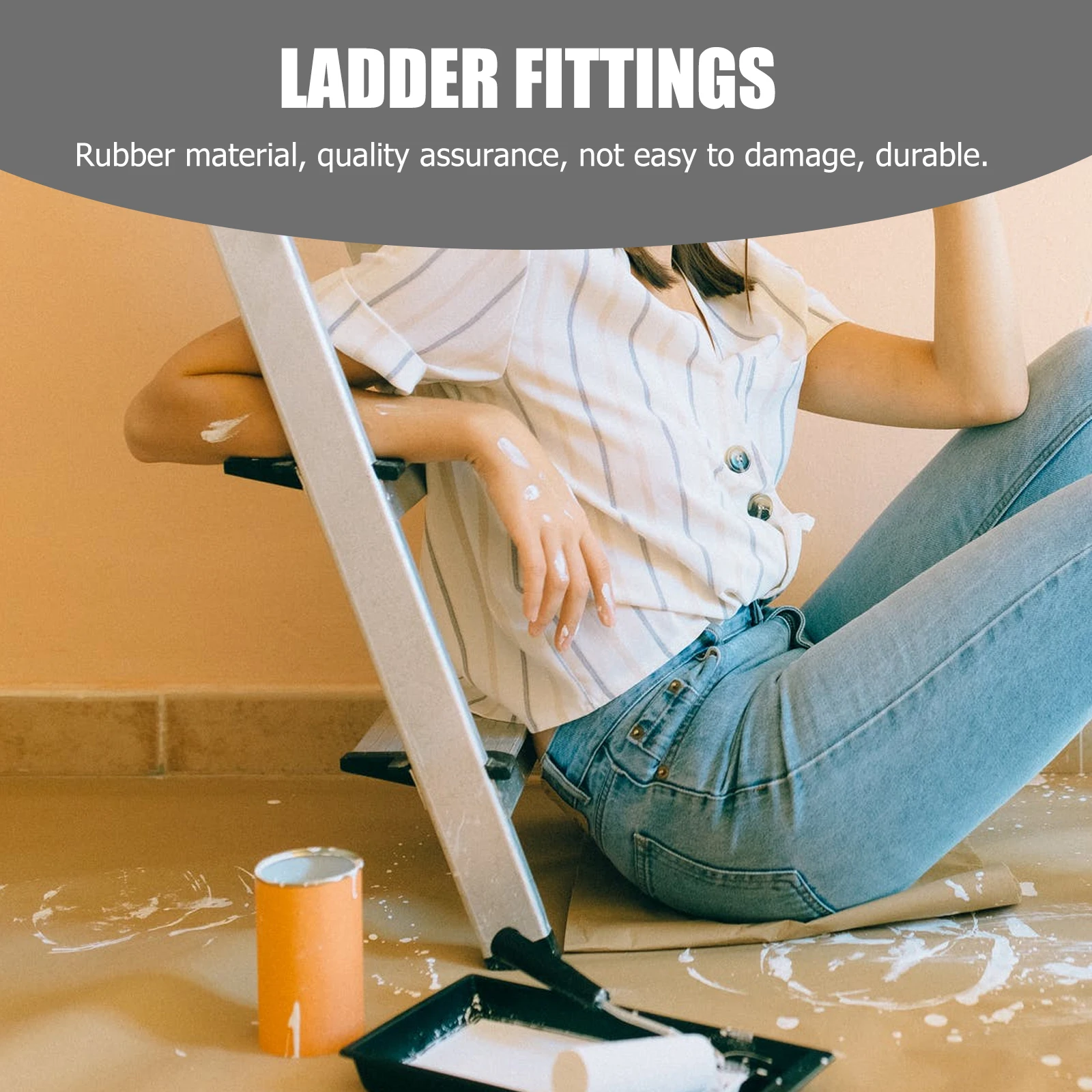 

4Pcs Ladder Foot Cover Non-Slip Rubber Pads Durable Protective Mat for Floors Carpets Tiles Sound Insulation Skid Resistance