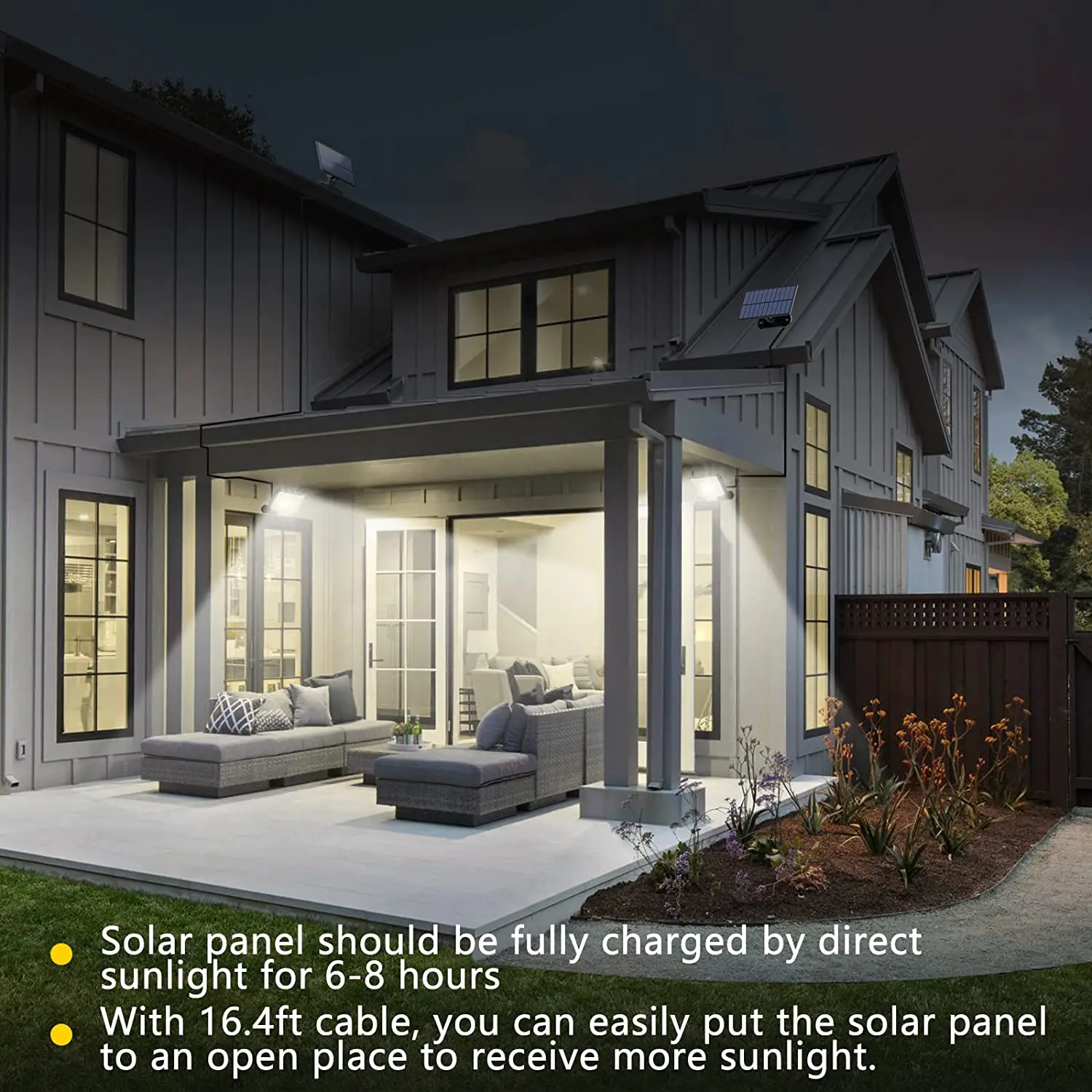 106/200/228 LED Solar Lamp Outdoor LED Security Light Motion Sensor Waterproof Separated Solar Panel Sunlight Garden Garage Lamp